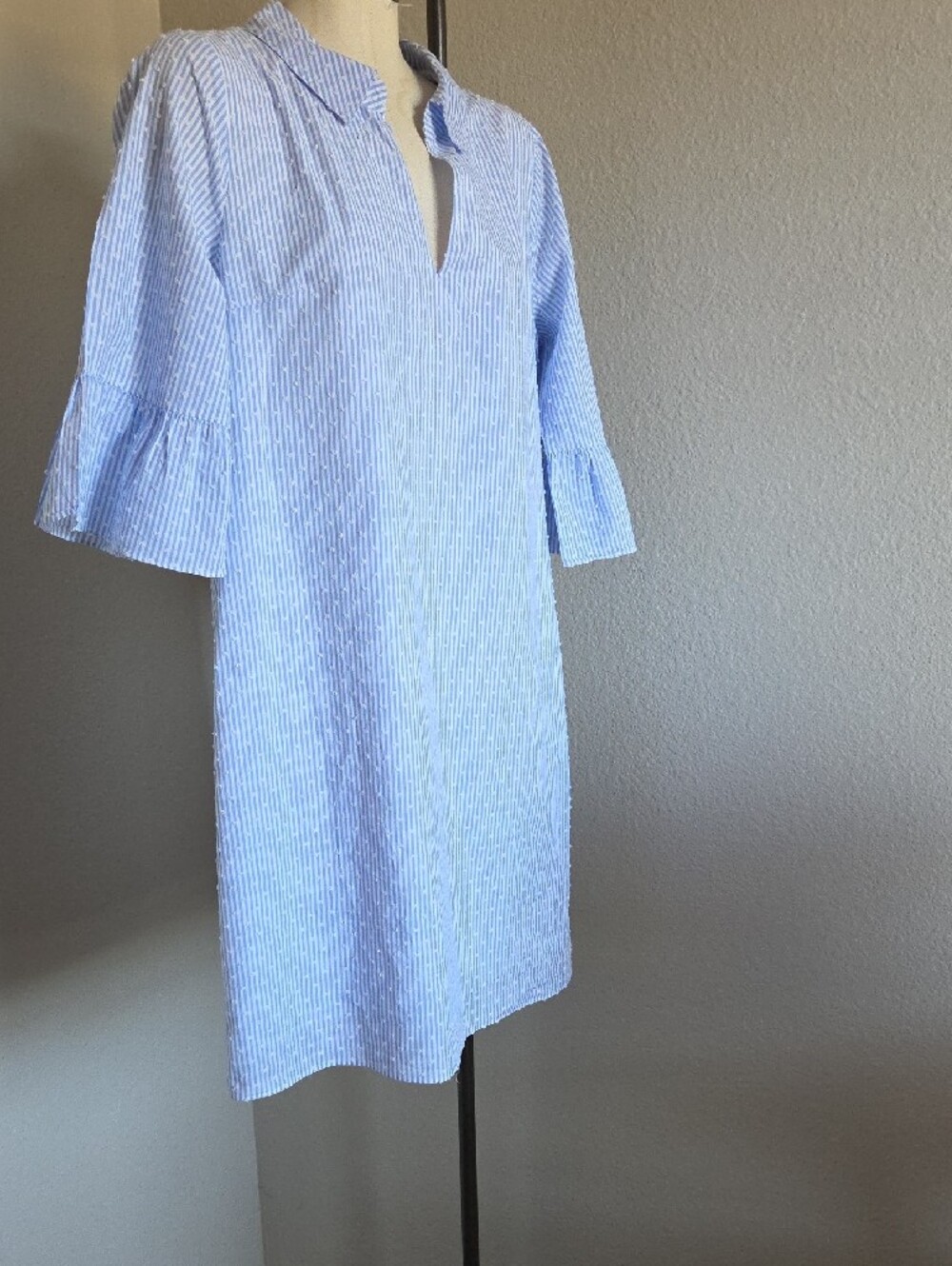 Lilly Pulitzer Light Blue & White Striped Midi Shift Dress - Picture 3 of 5